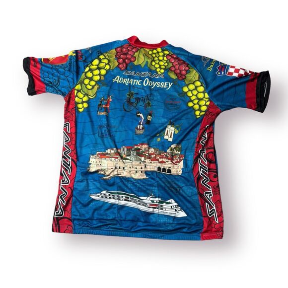Louis Garneau 1/2 Zip Cycling‎ Jersey Mens Med Santana Adriatic Odyssey Gondala - Picture 2 of 5